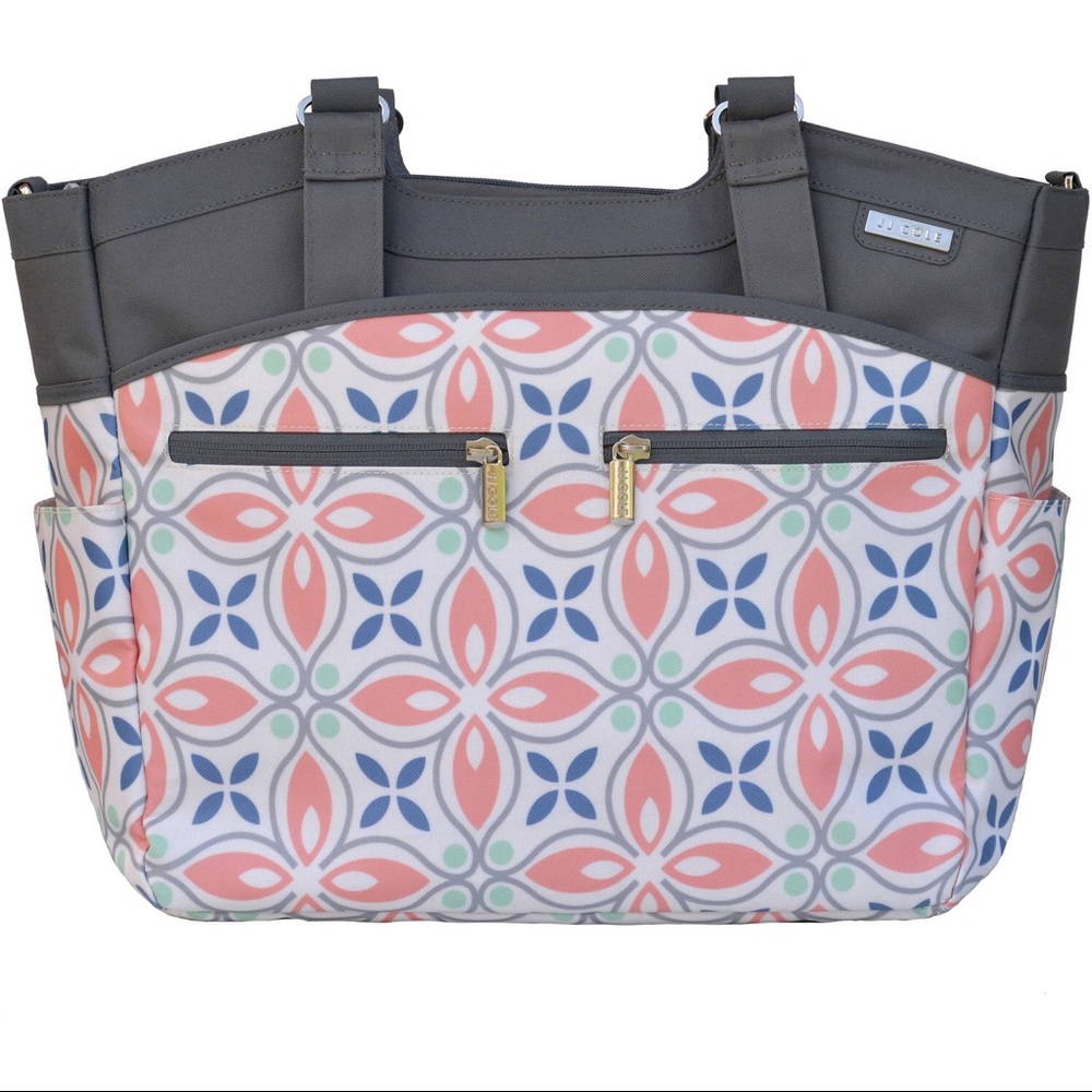 JJ Cole coral rose camber diaper bag
